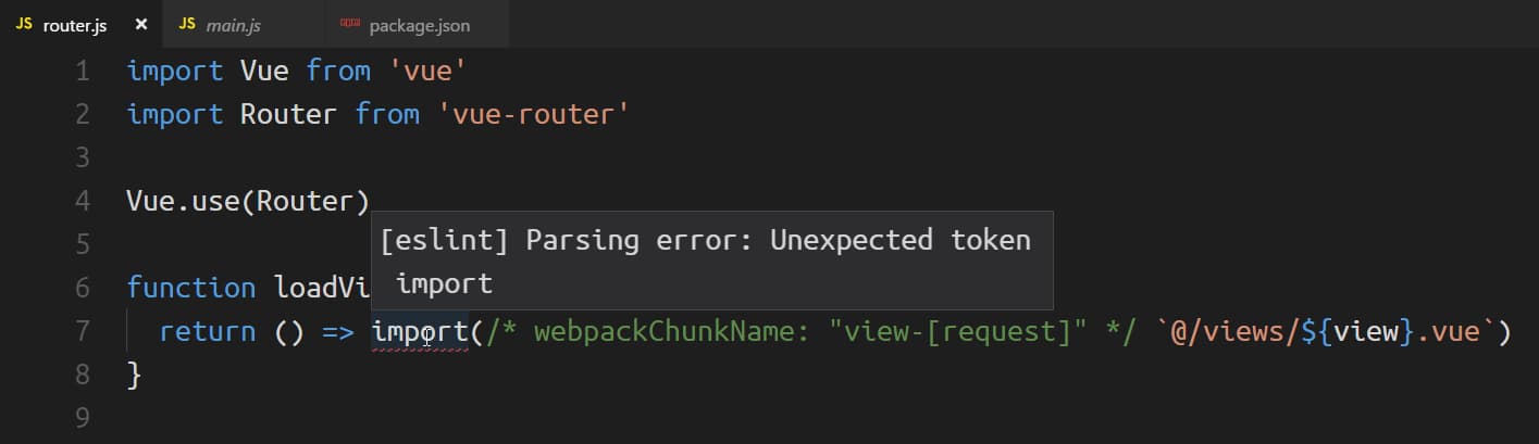 ESLint error