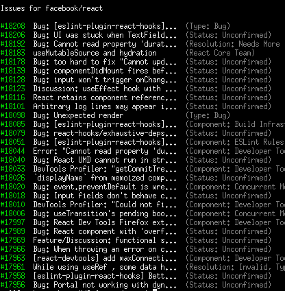 terminal output