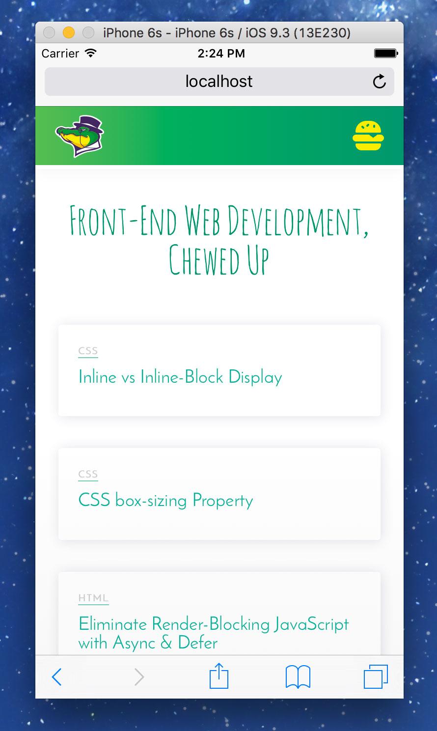 Point simulated iOS Safari to your local server