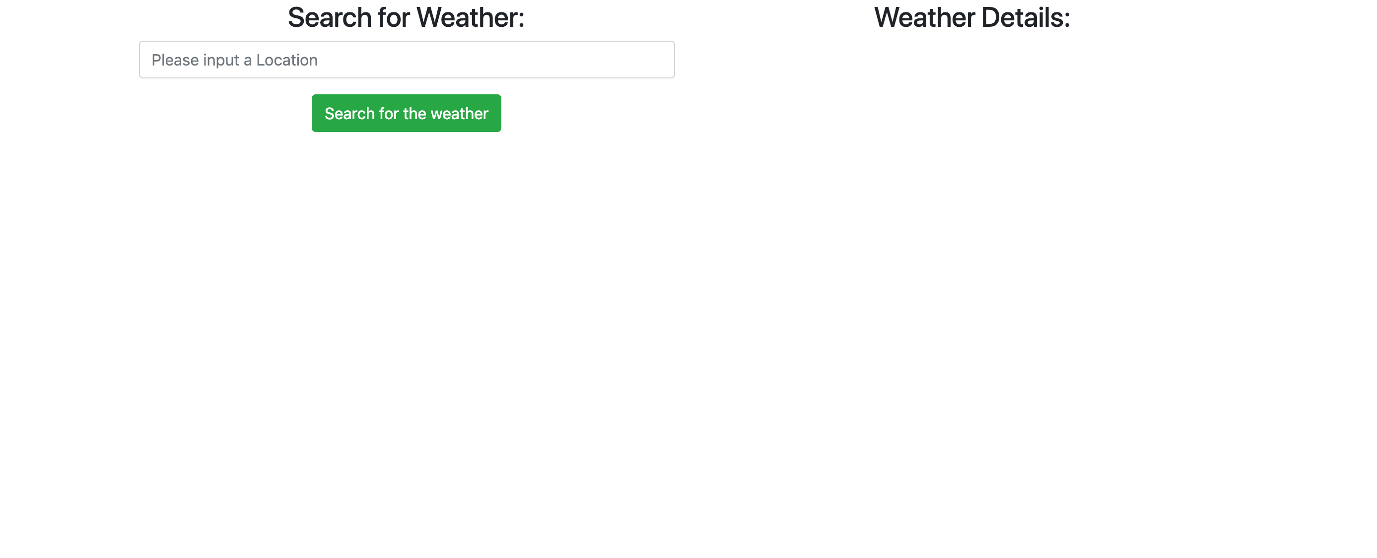 Image of weather app page so far