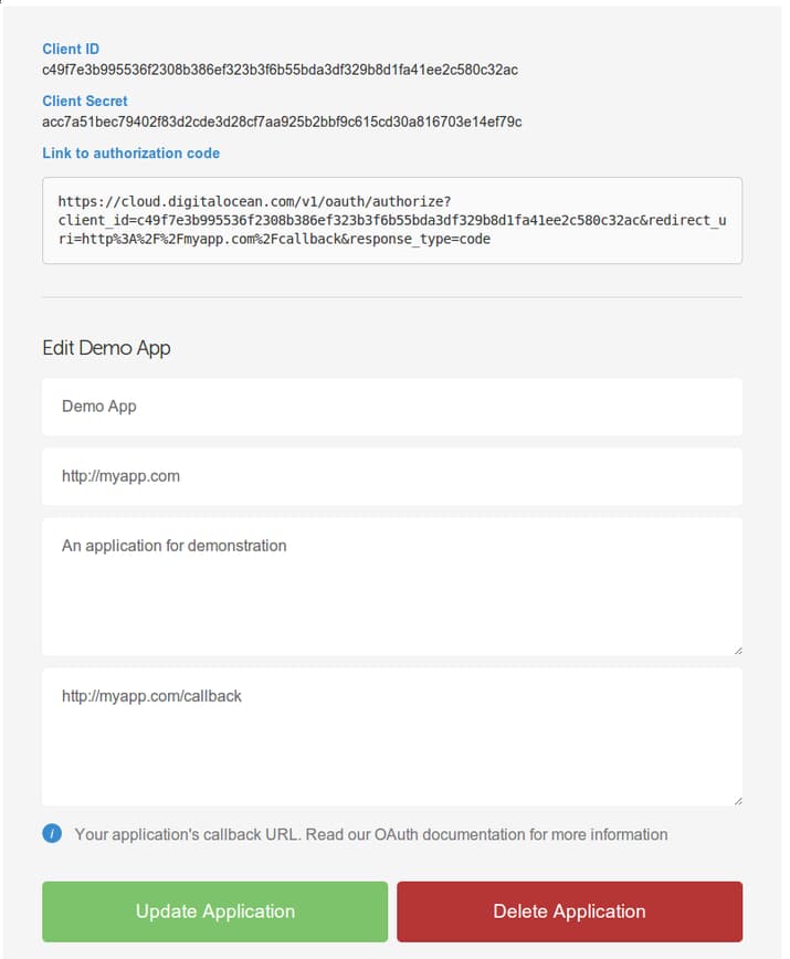 DigitalOcean app details