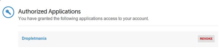 DigitalOcean authorized app
