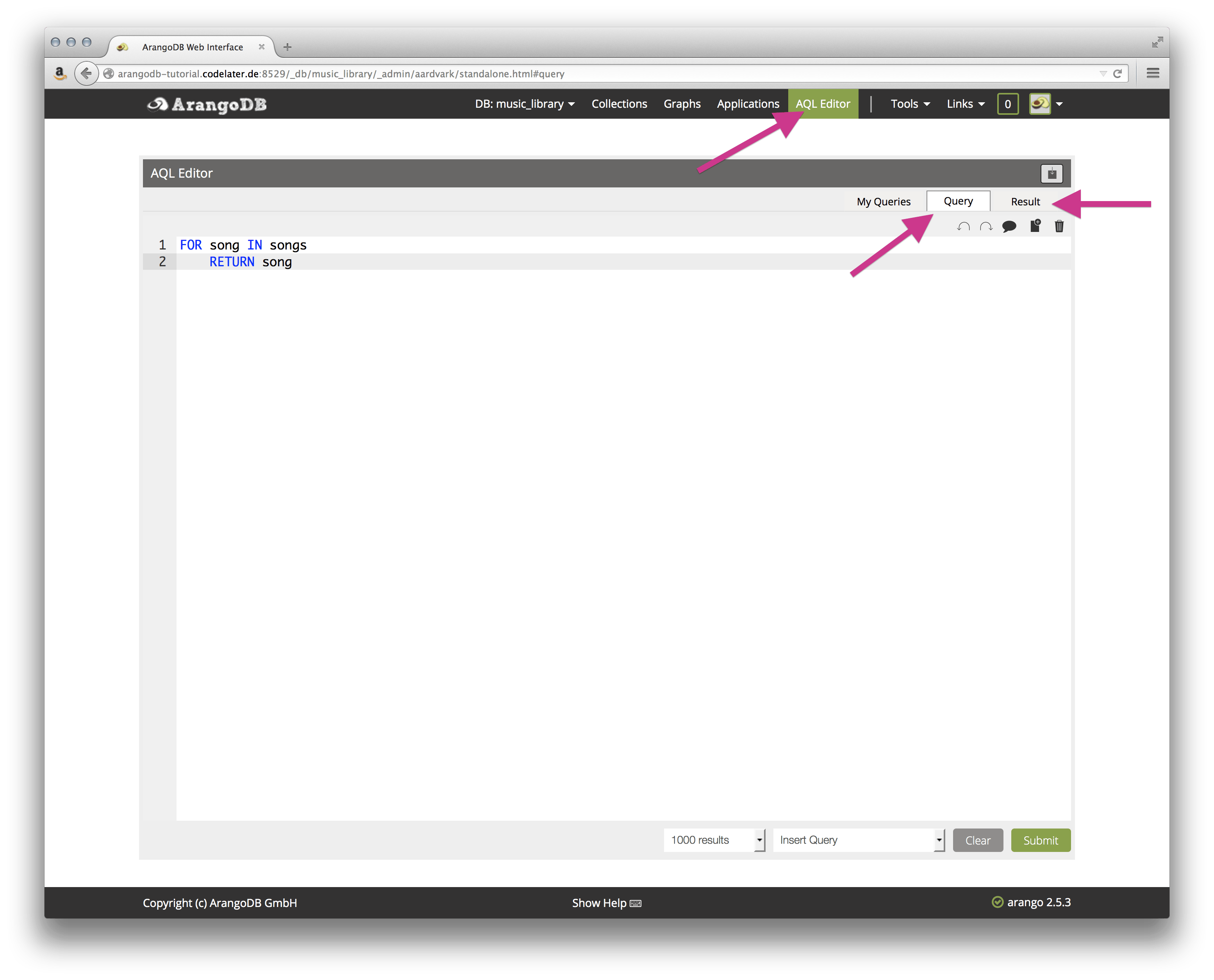 The AQL Editor