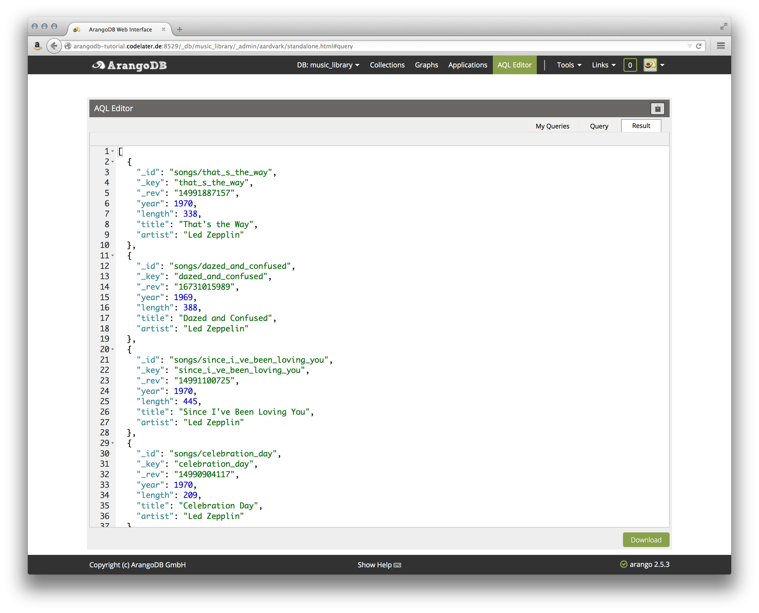 Query Result