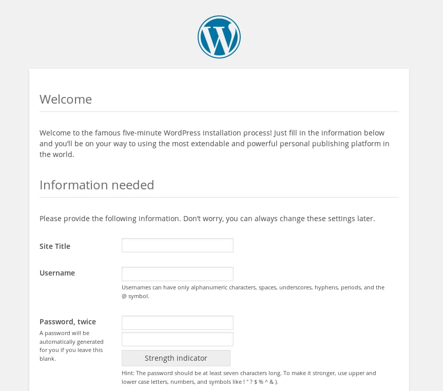 Configure Wordpress