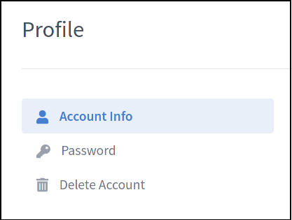 Image showing the account navigation panel