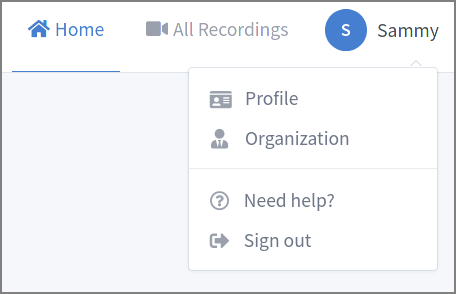 Image showing the admin user's options