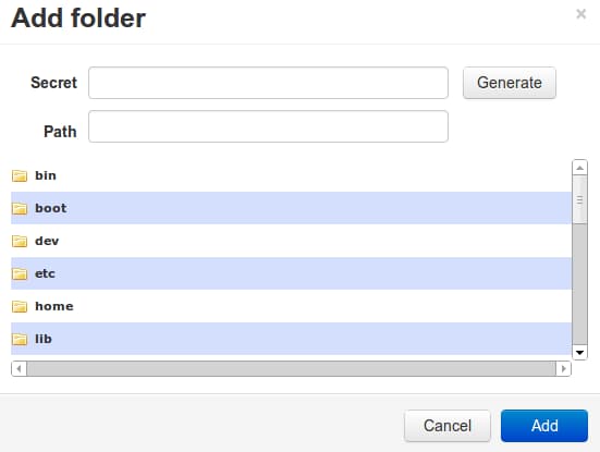 Add folder interface