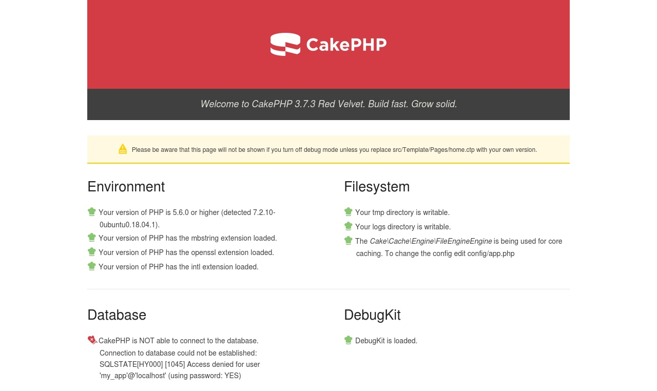 CakePHP can't connect to the database