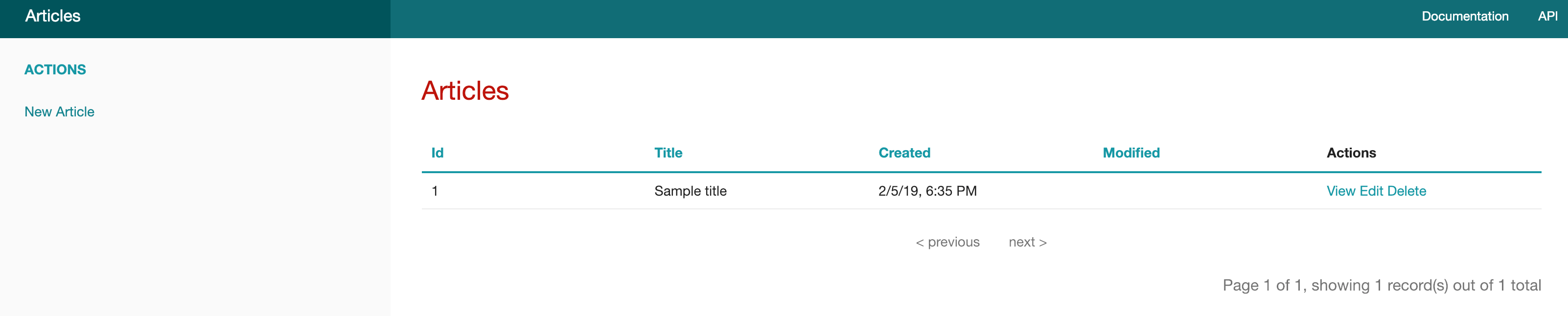 The generated article user interface