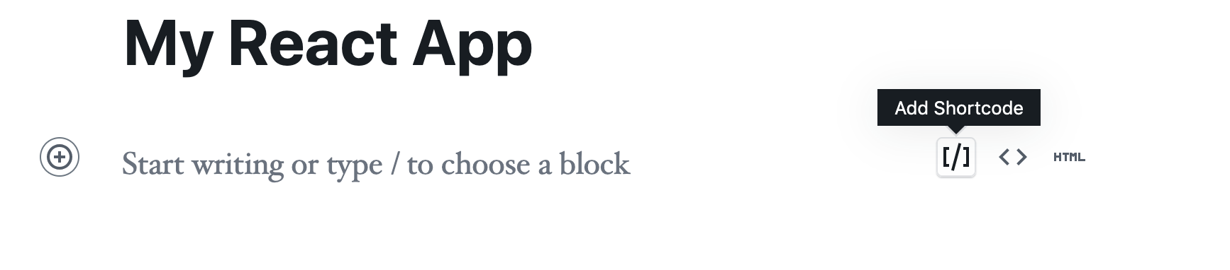 Adding a Shortcode Block