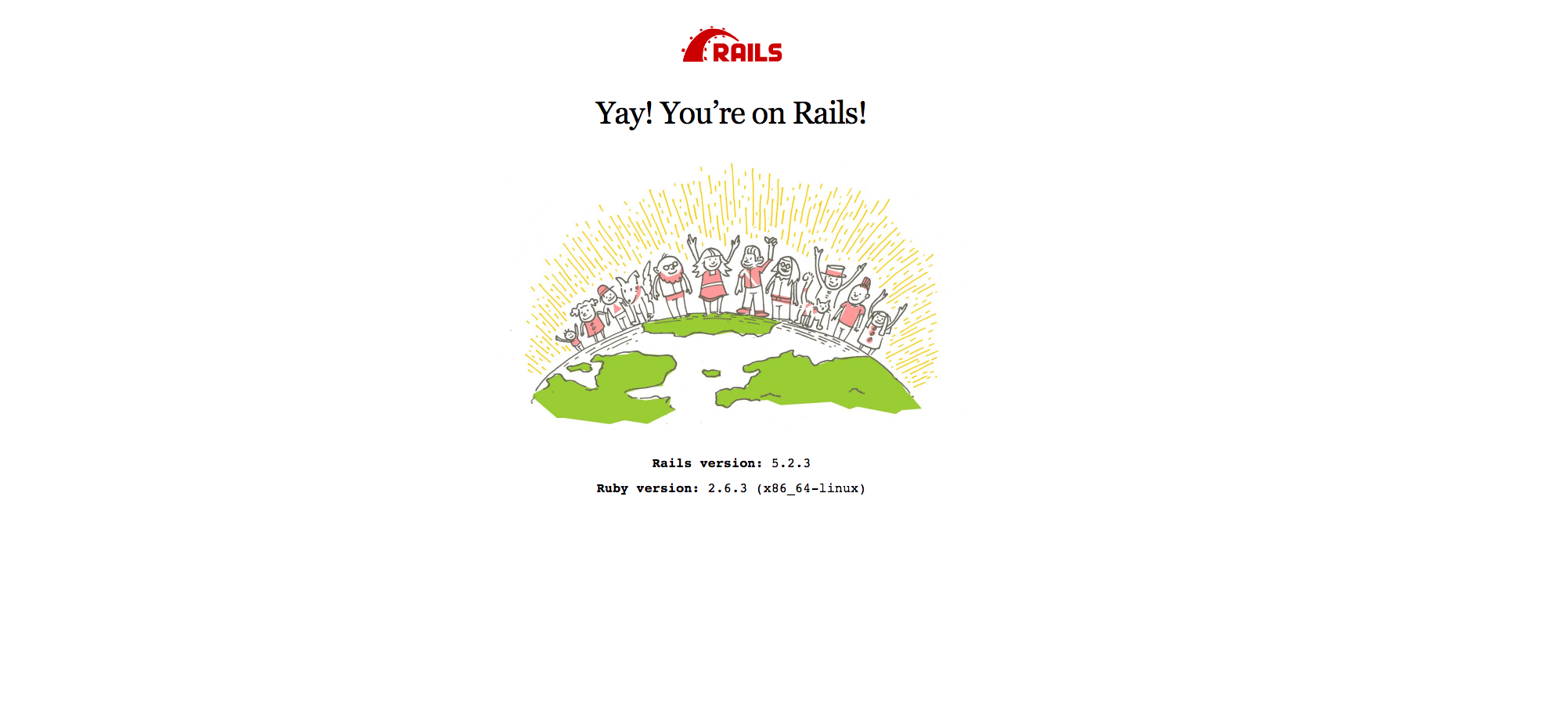 Rails welcome page