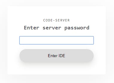 Solicitud de inicio de sesión para code-server