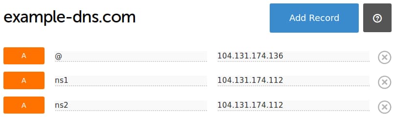 Nameserver DNS settings