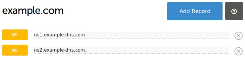 App domain DNS settings