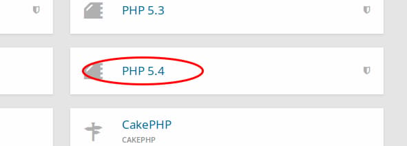 Click "PHP 5.4"