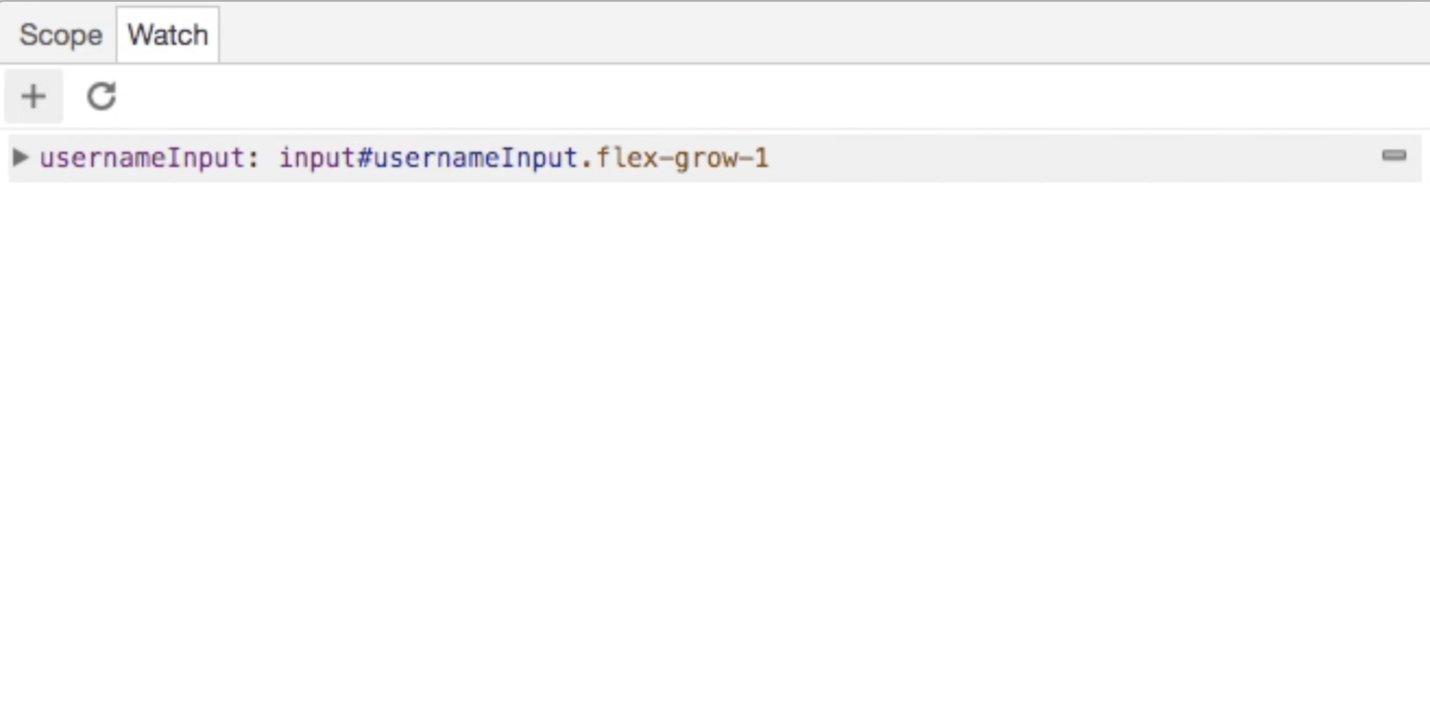 Watch tab in Chrome DevTools