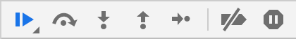 Close-up of debugging step arrows in Chrome DevTools