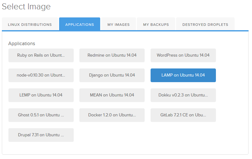 LAMP on Ubuntu 14.04 image