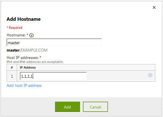 Adding Hostnames