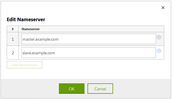 Adding Nameservers