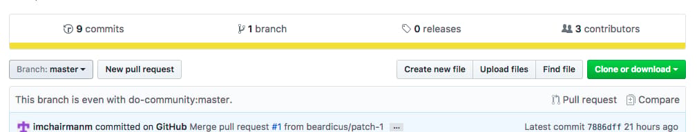 Create file button on GitHub screenshot