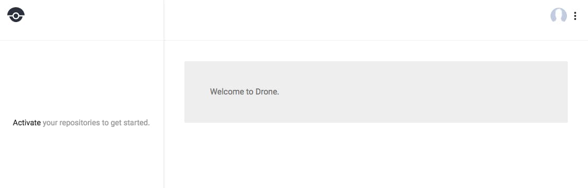 Drone default logged in screen
