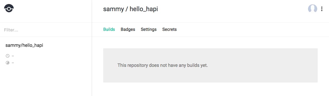 hello_hapi repo details with no builds
