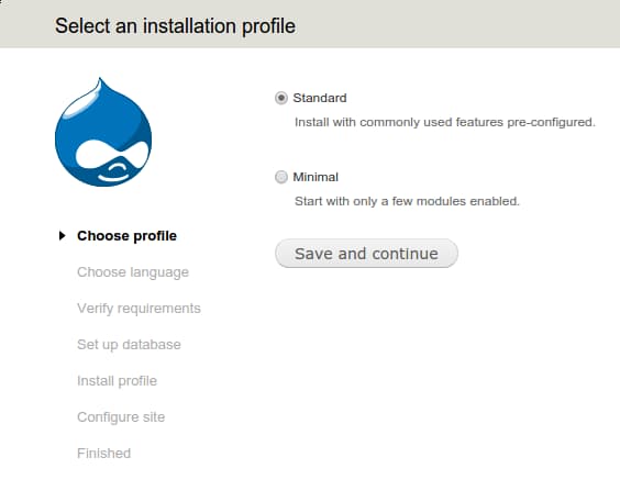 Drupal choose profile