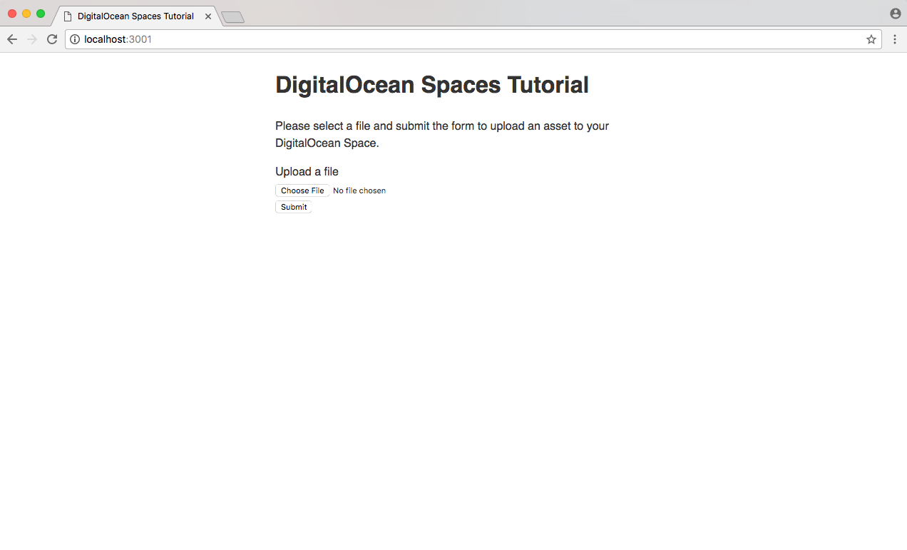 DigitalOcean Spaces Node.js Upload Form