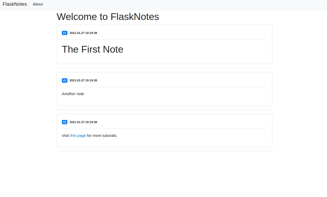 Flask Notes Index