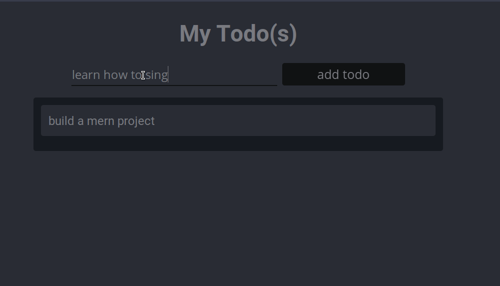Animated screenshot of a todo application