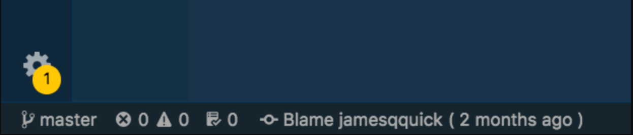 Git Blame di bilah alat bawah