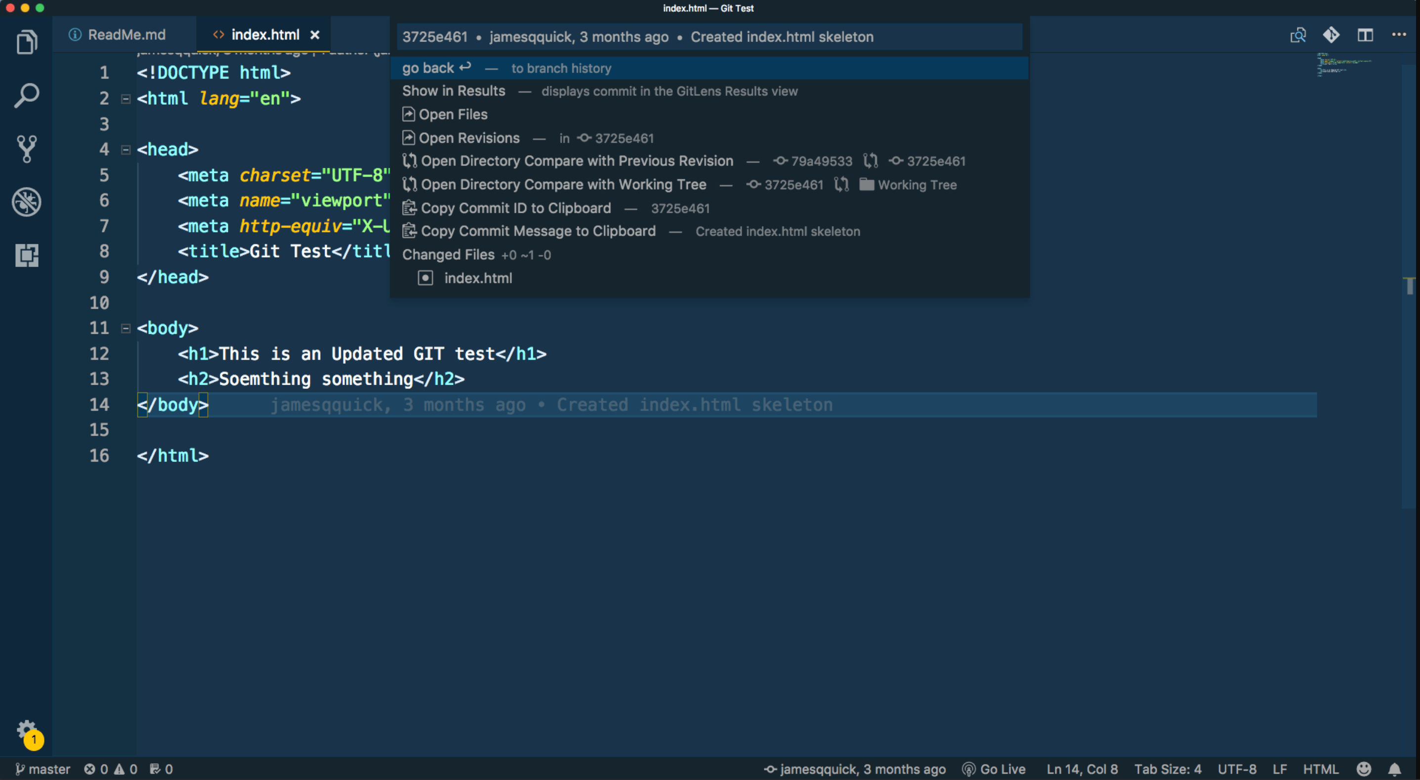 Fungsionalitas Git History di Git Lens