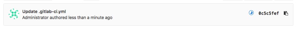GitLab commit notification with pipeline status icon