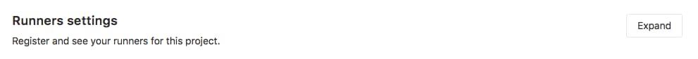 GitLab "Runners settings" expand button
