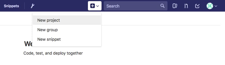 GitLab add new project icon