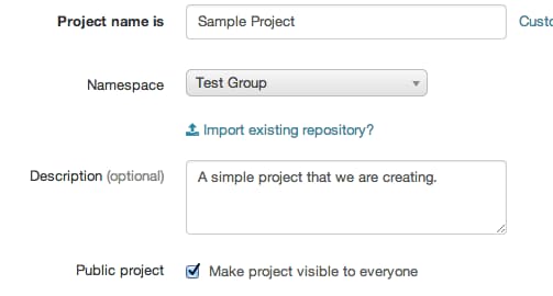 DigitalOcean GitLab create project