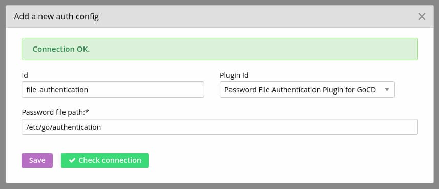 Enter authentication and check connection