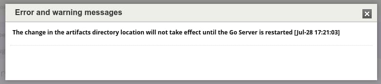 GoCD warning detail
