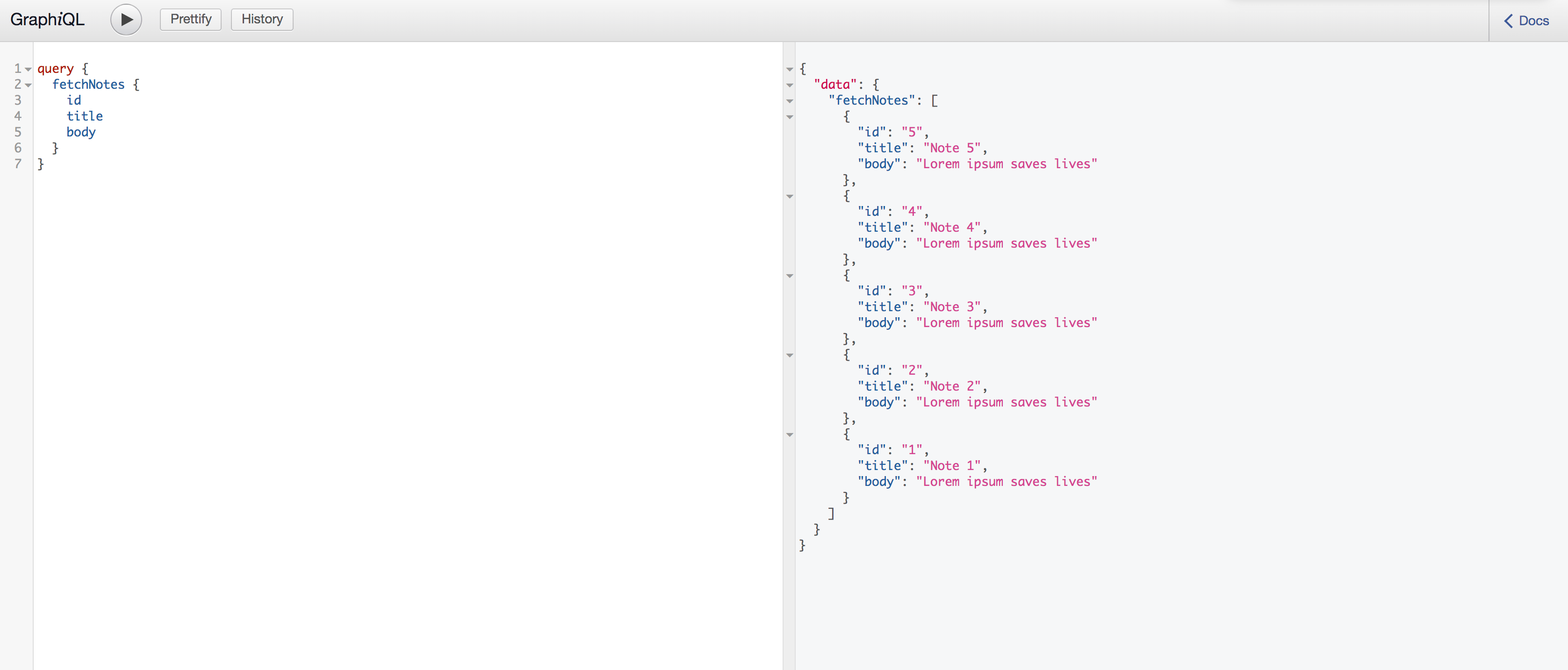 GraphiQL IDE