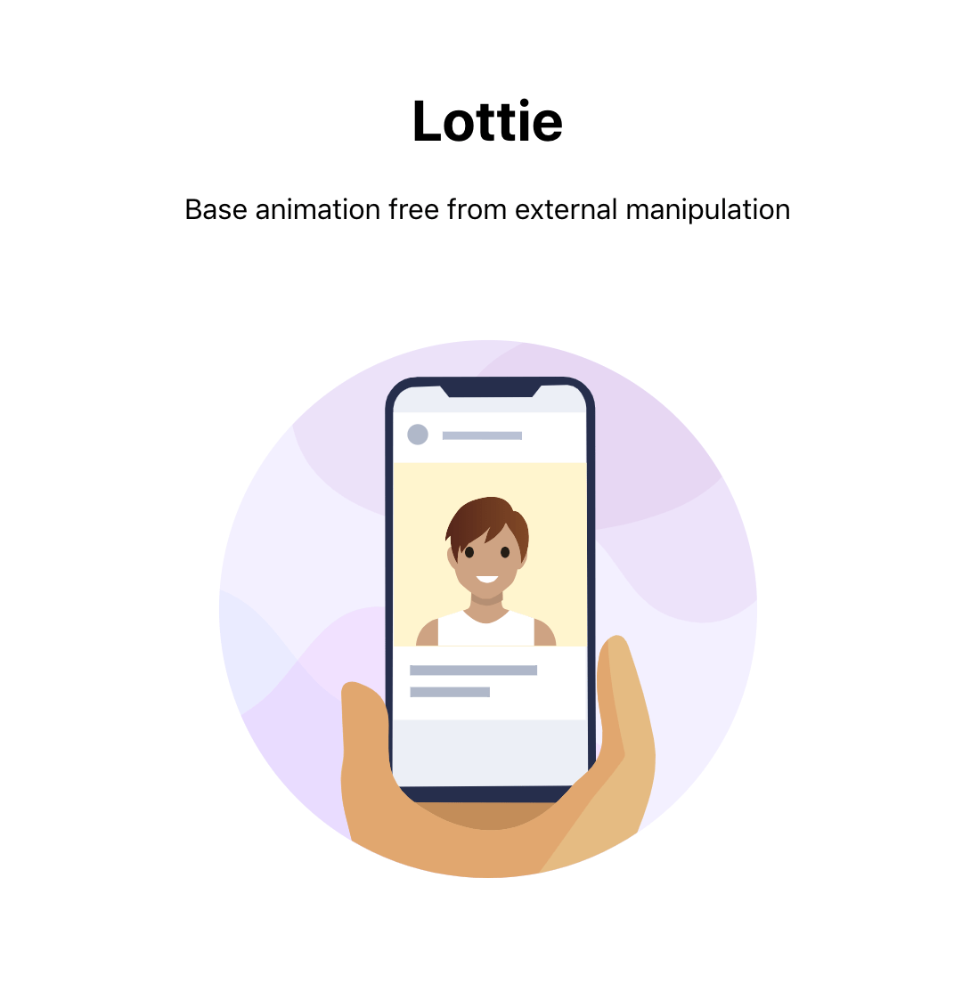 Screenshot of the UncontrolledLottie displaying the image of a selfie.