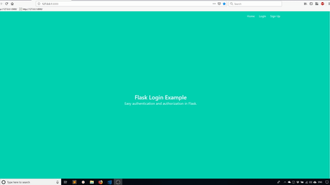 Animated gif of the Flask app and login box