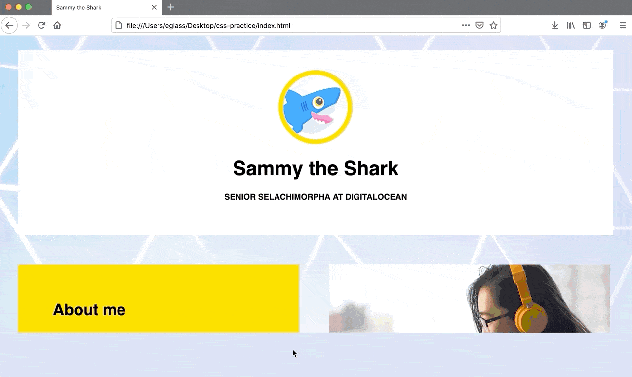 Gif of blank fixed footer