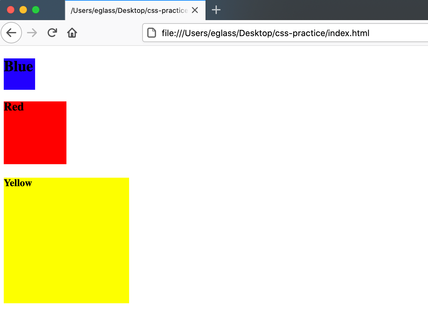 Webpage with header text inside  containers