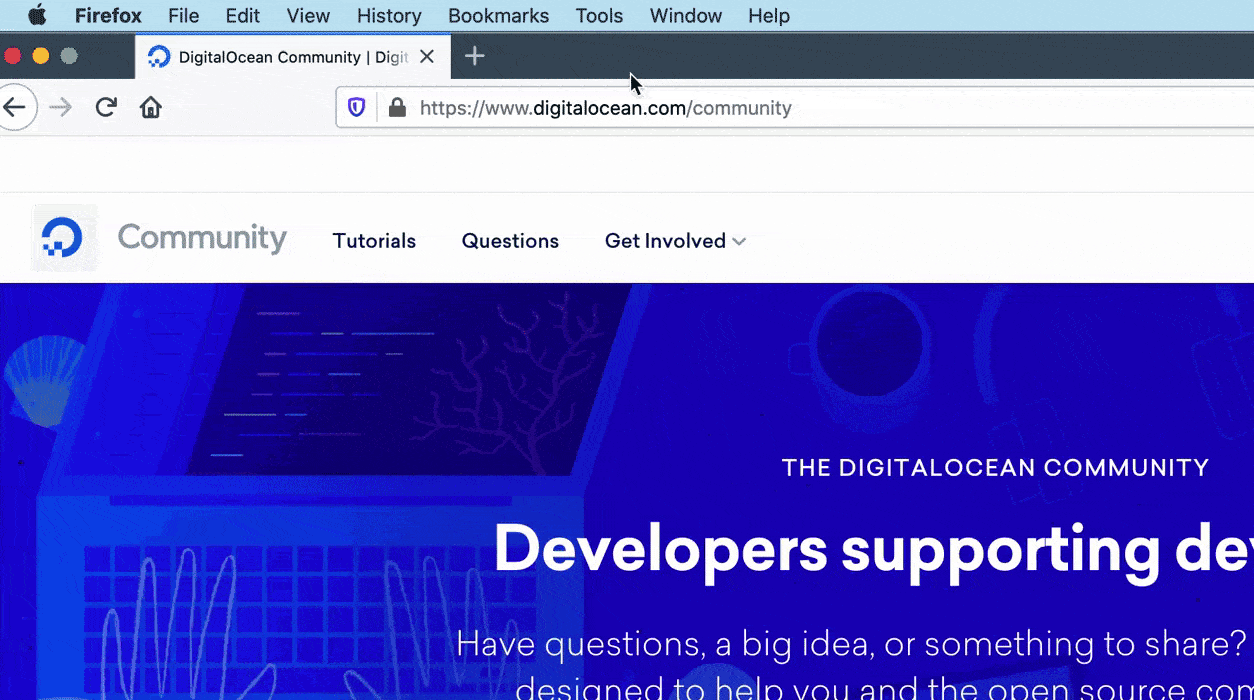 Gif of how to inspect source code using Firefox