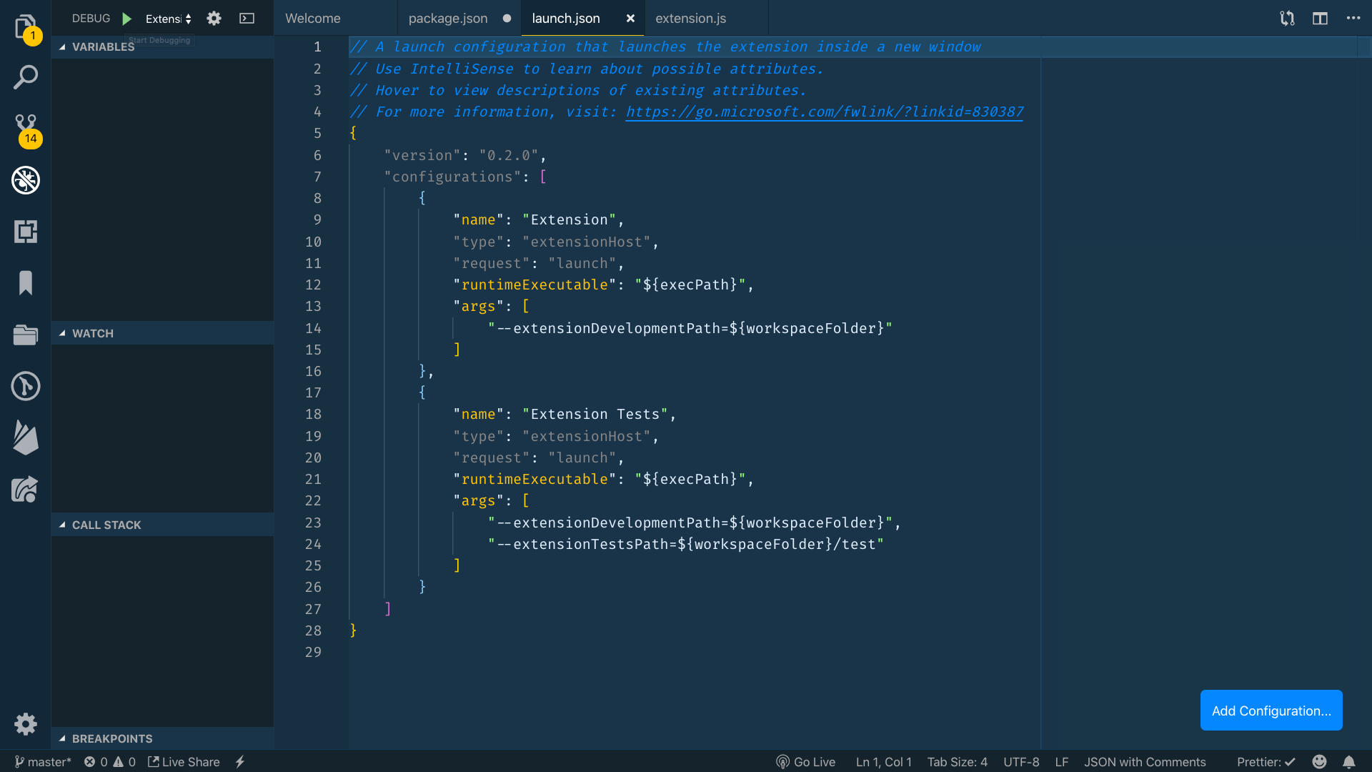 Debug mode on