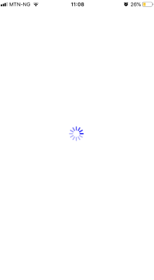 Screenshot of a mobile phone showing a loading icon