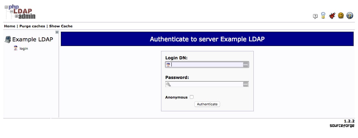 phpLDAPadmin Login Page