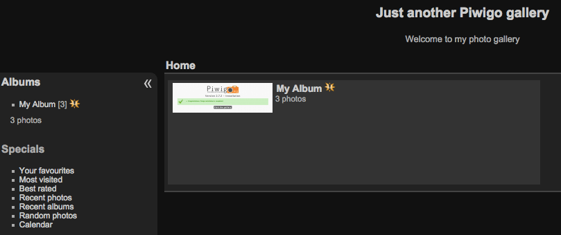 Gallery home page